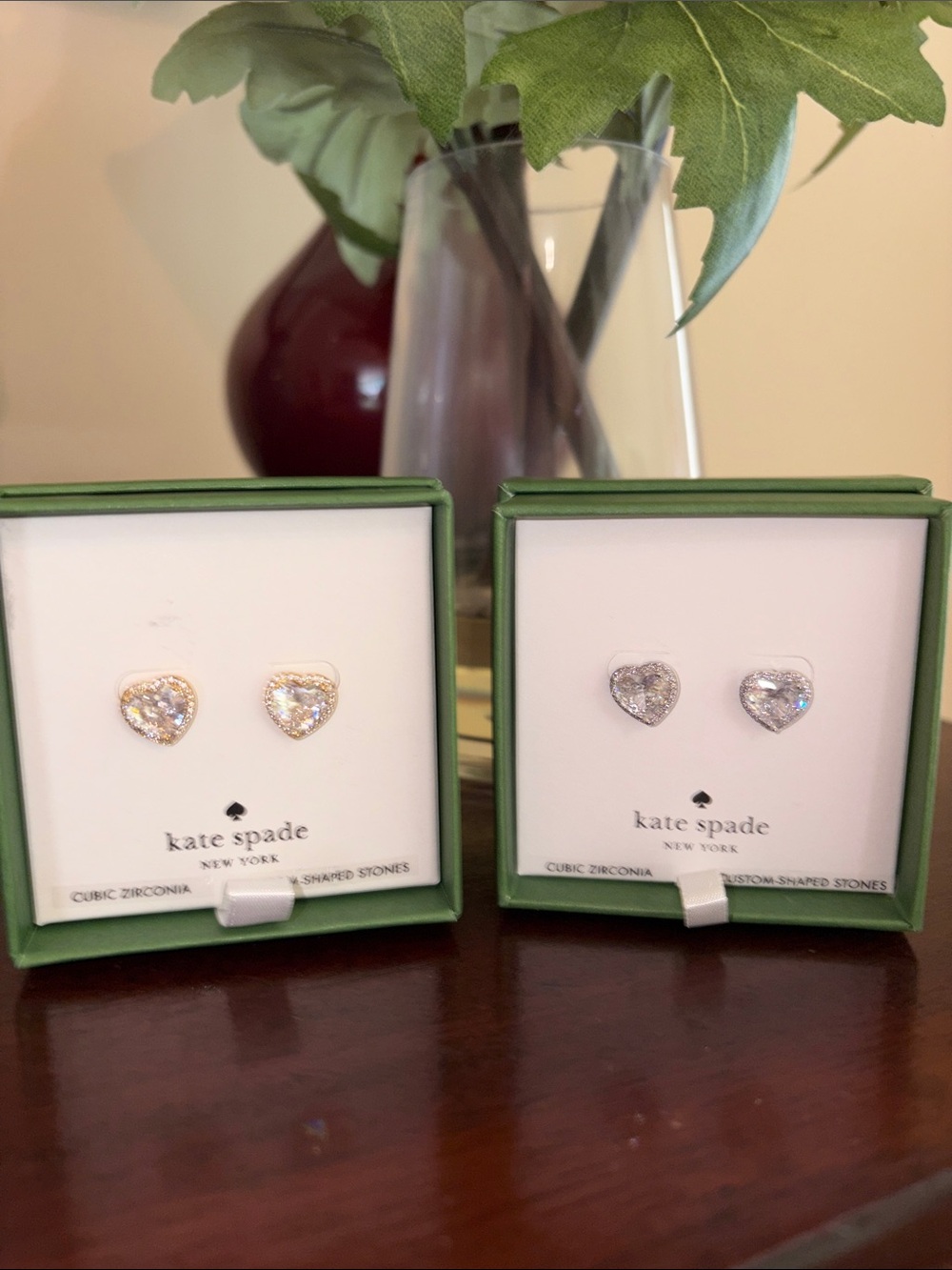 NWT kate spade My Love Pave Heart or Treasure Trove earrings in box choose one